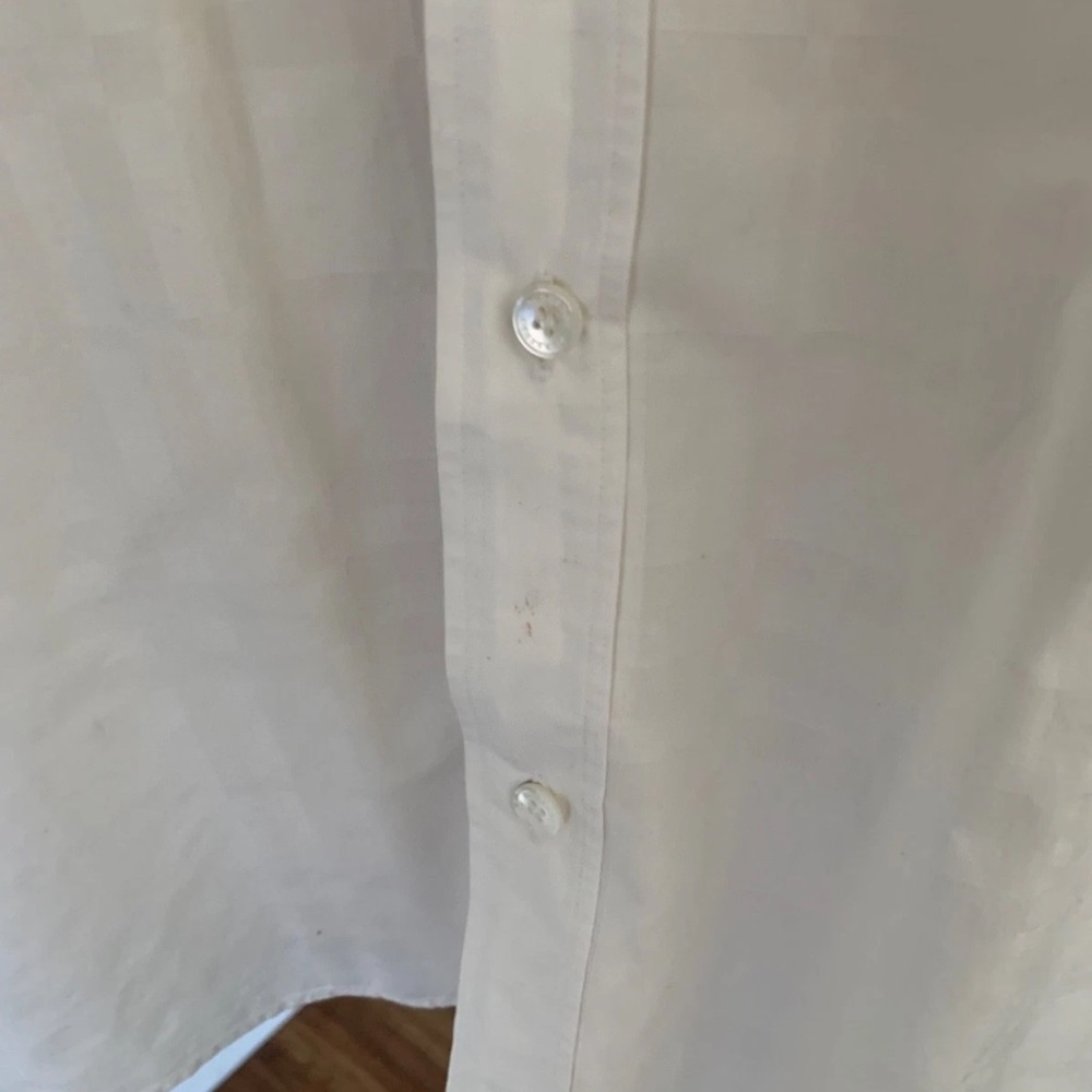 BURBERRY LONDON Mens Dressy Shirt White Button Down Nova Check Long Sleeve Sz L - Picture 9 of 16